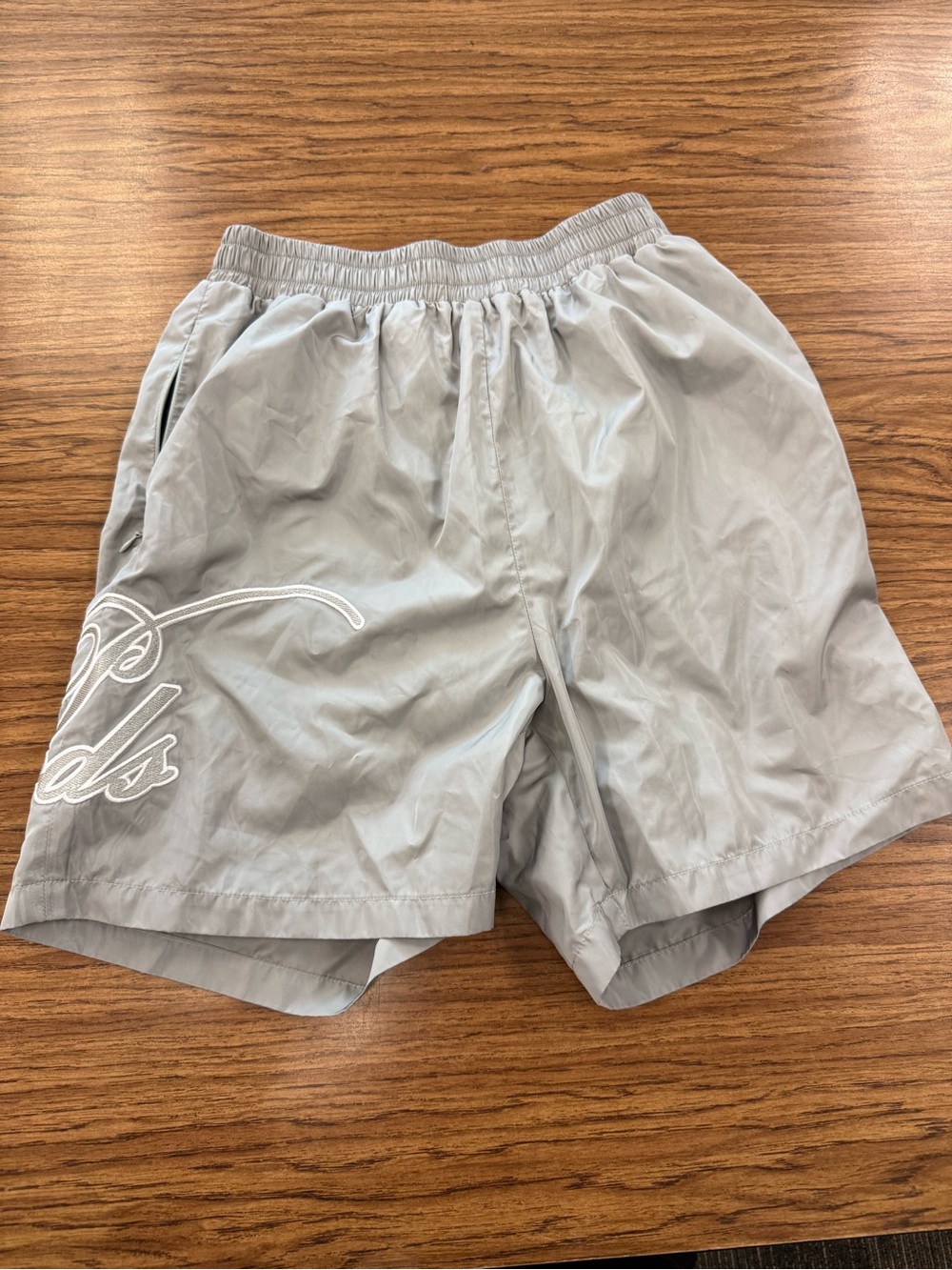 Men’s Dry Goods Light Gray Athletic Shorts with Script‎ Detail